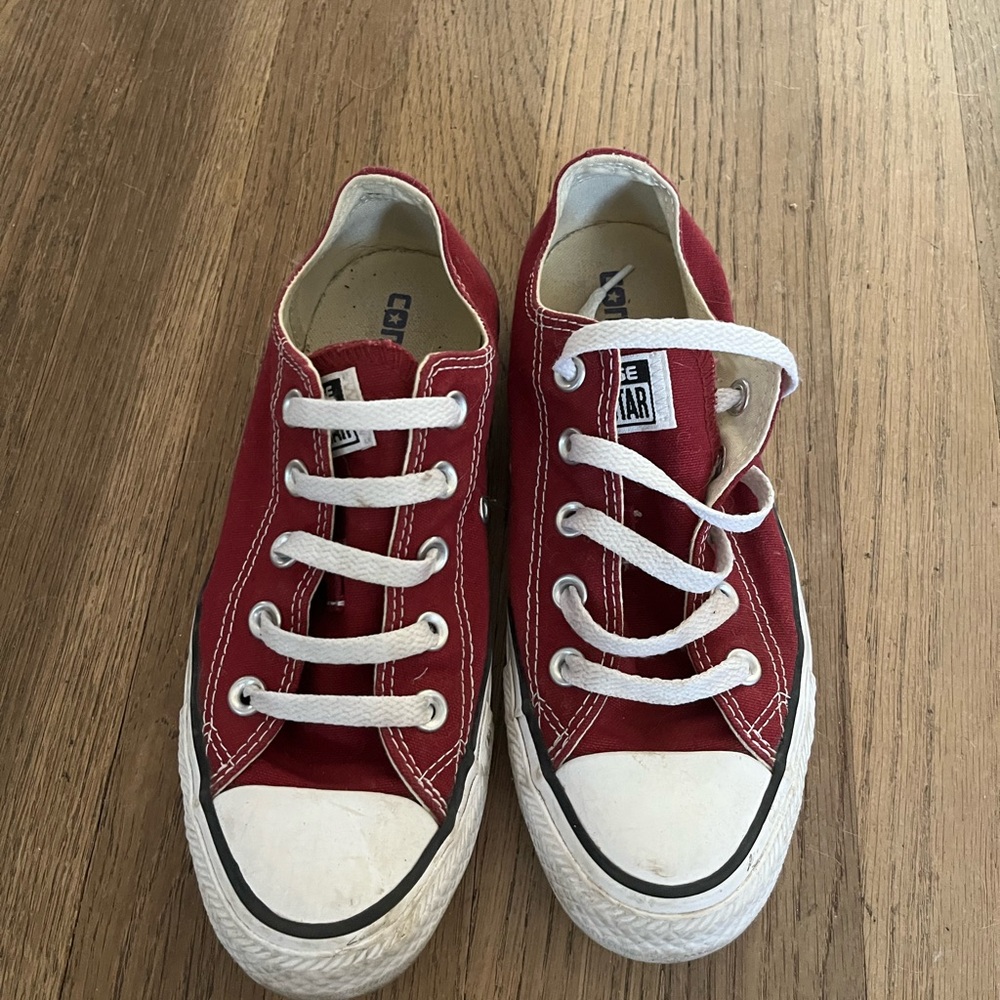 Converse Red Low Top Canvas Sneakers